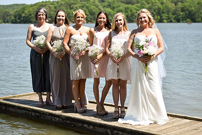 Bride and Bridesmaids at Sweetwater Creek